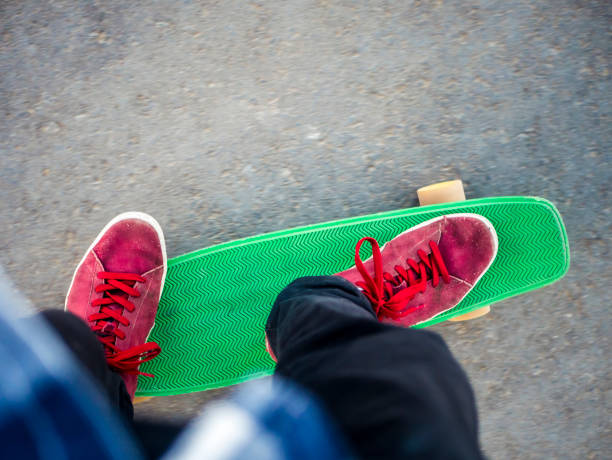 istock first person view of man riding the modern plastic skateboard 978181520