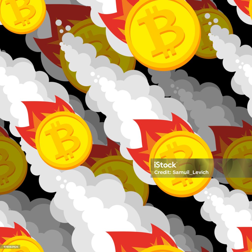 Falling Bitcoin Price Pattern Decrease In Value Of Crypto Currency ...