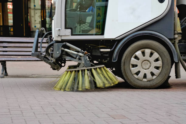 istock Sweepers car machine or sweeper machine cleaning on the streets. 978191022
