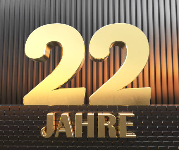 istock Golden twenty two (number 22) and the word 