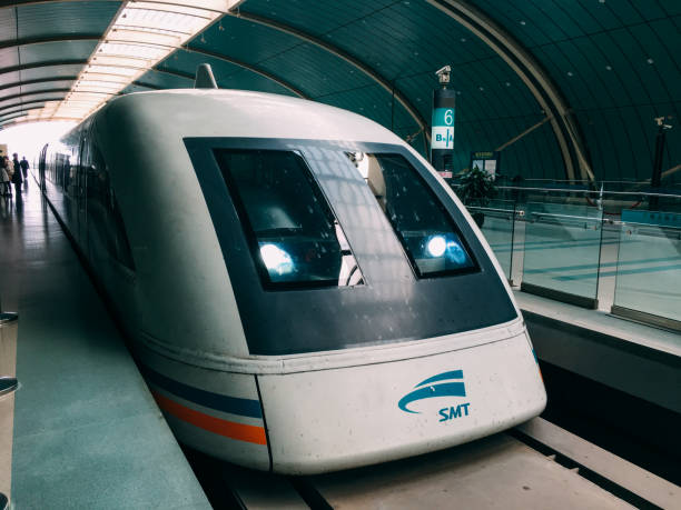 shanghai china maglev-zug-high-speed - transrapid international stock-fotos und bilder