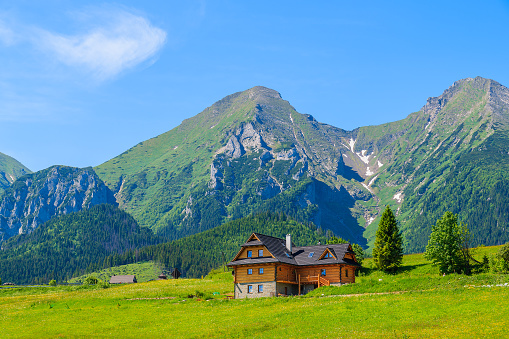 Spring season in Tatra Mountains National Park in Zdiar village, Slovakia