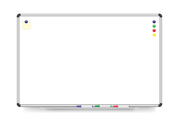 векторная иллюстрация, белая доска с пространством копирования изолированы на белом фоне. - whiteboard stock illustrations