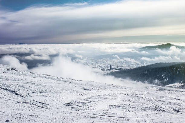 istock Beautiful landscape with snow covered mountain forest 978249444