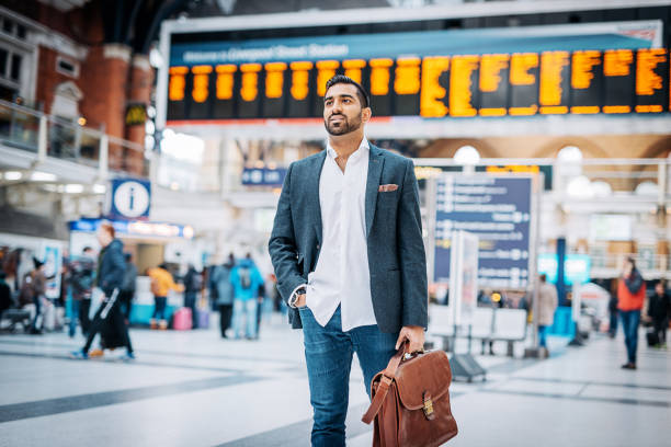 istock Businessman waiting for the train 978255266