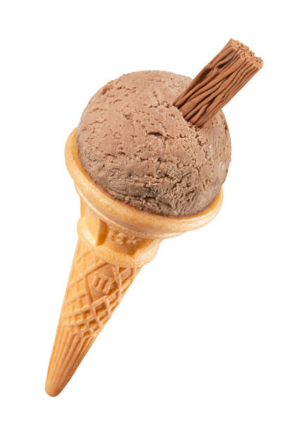 istock CHOCOLATE ICE CREAM CONE WITH CHOCOLATE FLAKE ON WHITE BACKGROUND 978255544