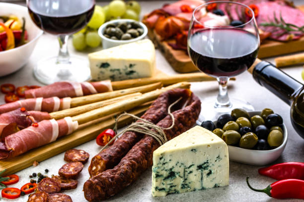 istock Traditional spanish tapas bar or wine snack set on table, food selection, mediterranean diet 978265004