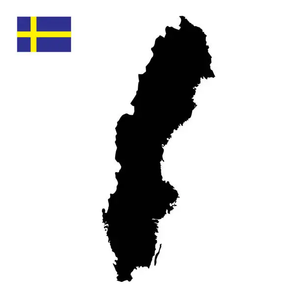 Vector illustration of Sweden Map with Flag Infographic Vector