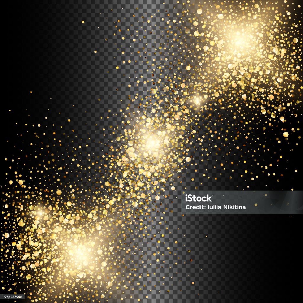 Vector Isolated Gold Glitter Splash Stock Illustration - Download Image
