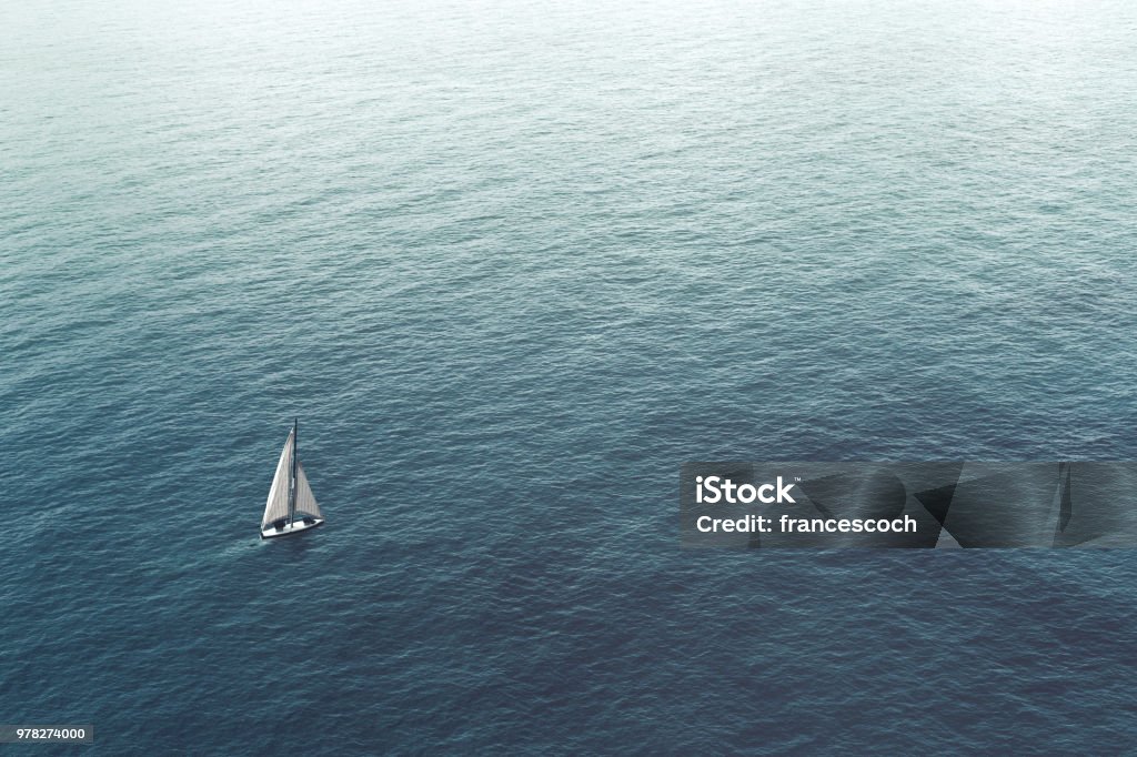 Segelboot fordern, das Meer, Luftbild - Lizenzfrei Meer Stock-Foto