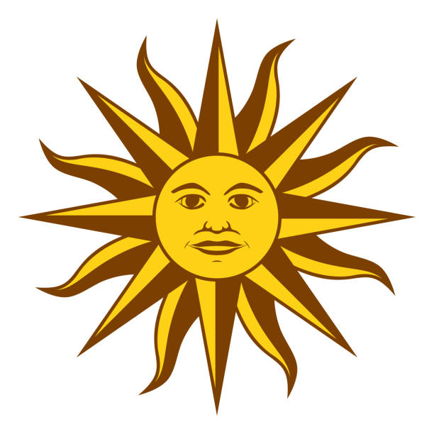 солнце мая, соль-де-майо, уругвай - uruguay stock illustrations