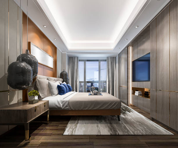 istock 3d rendering luxury modern bedroom suite in hotel 978278028