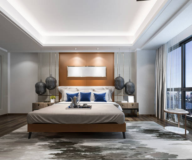 istock 3d rendering luxury modern bedroom suite in hotel 978278032