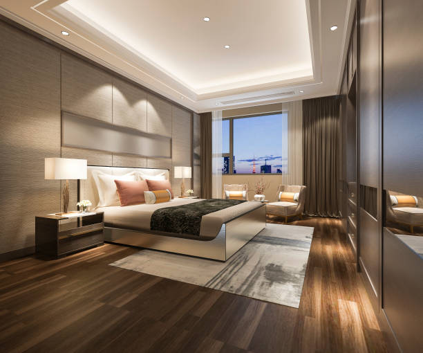 istock 3d rendering luxury modern bedroom suite in hotel 978278040