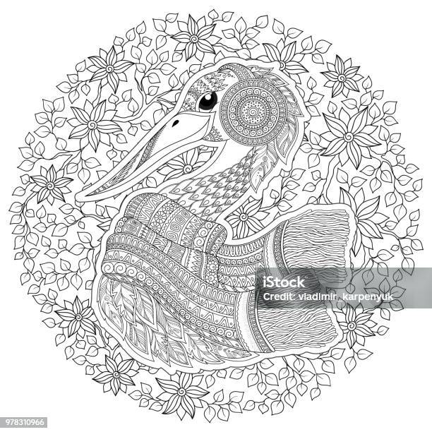 Strok Fantastic Flowers Branches Leaves Stock Illustration - Download Image Now - Abstract, Animal, Animal Wing