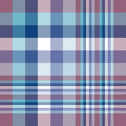 Seamless Tartan Plaid Pattern In Shades Of Purple Blue White And Navy ...