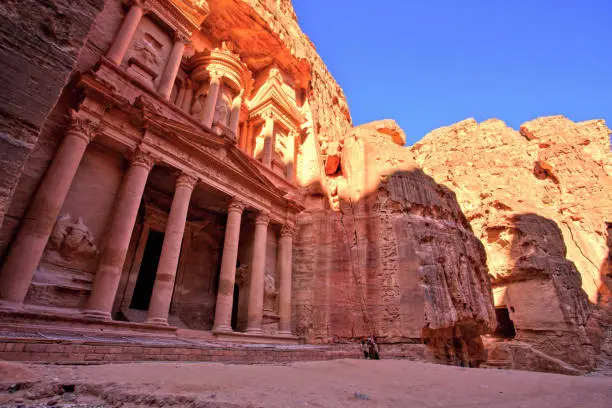 Photo of The Treasury (Al Khazneh) of Petra Ancient City at Sunset, Jordan