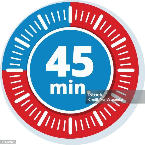 45 Minutes Time Illustration Stock Illustration - Download Image