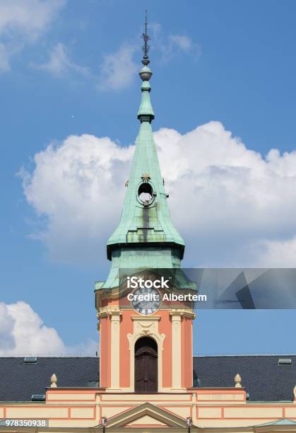 Tower And Spire On The Town Hall In Melnik Town In The Czech Republic Stock Photo - Download Image Now