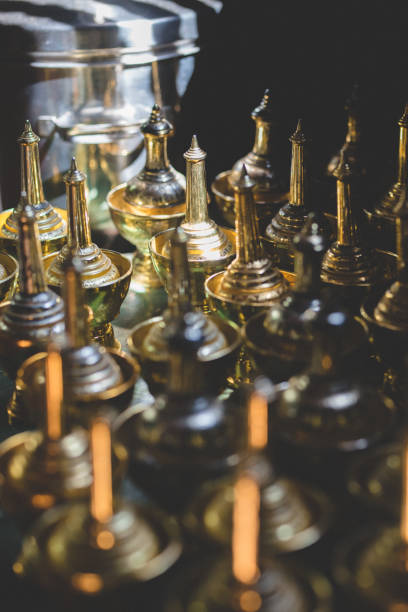 istock Golden brass vases pot for Buddhist 978350986