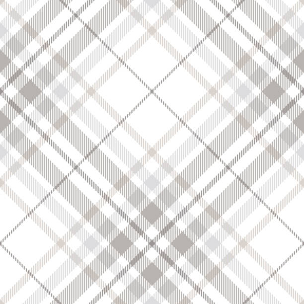 ilustraciones, imágenes clip art, dibujos animados e iconos de stock de patrón de tela escocesa de tartán transparente en tonos de beige, gris, blanco y polvoriento - plaid textile christmas pattern