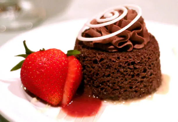 Dessert - Chocolate Cake with Fresh Strawberry