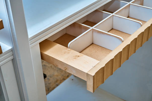 istock Drawer for belts. Details wood production 978360836