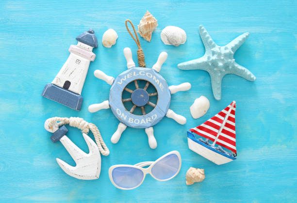 istock Tropical vacation and summer travel image with sea life style objects. Top view. 978367516