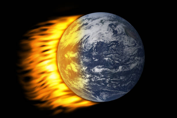 planète terre brûle - réchauffement climatique - global warming flash photos et images de collection