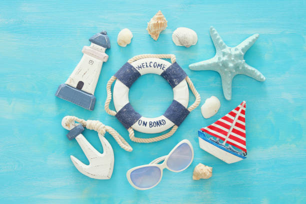 istock Tropical vacation and summer travel image with sea life style objects. Top view. 978367766