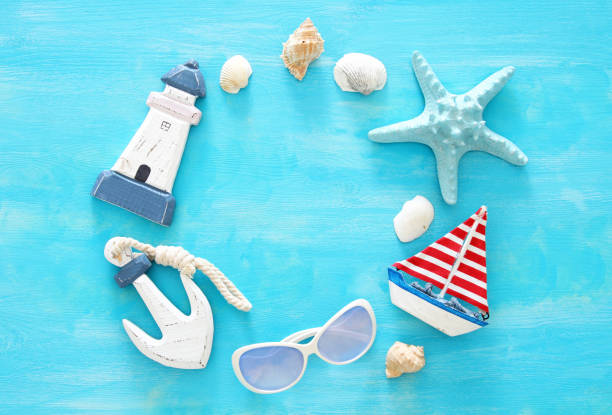 istock Tropical vacation and summer travel image with sea life style objects. Top view. 978367982