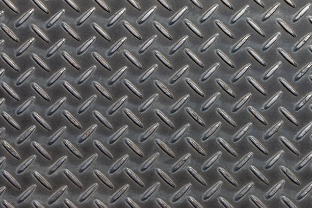 istock Checkered steel plate,Close-up 978376186