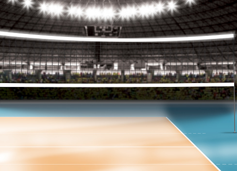 A top view of tennis balls on a blue tennis court, racket sports concept