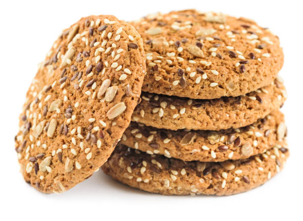 istock Oatmeal cookies with sunflower seeds isolated 978382980