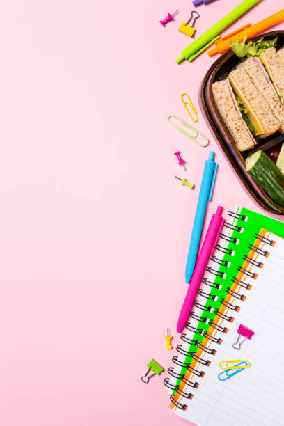 istock School wooden lunch box with sandwiches 978401440