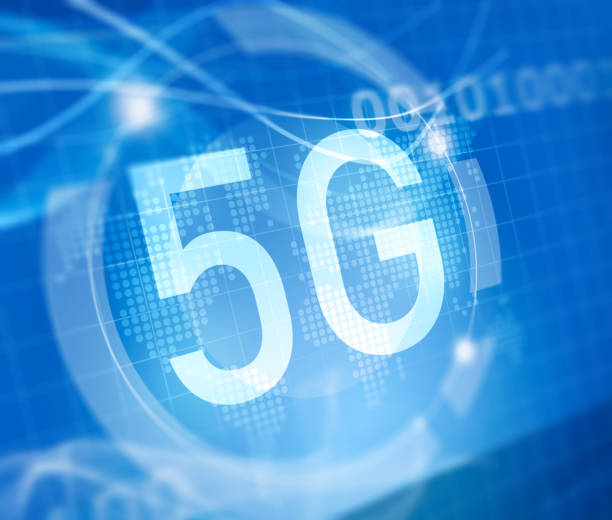 5G symbol on digital background vector art illustration