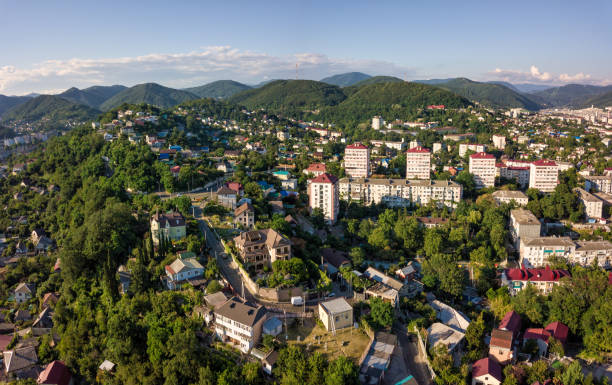 istock Aerial drone view landscape of Tuapse town 978407780