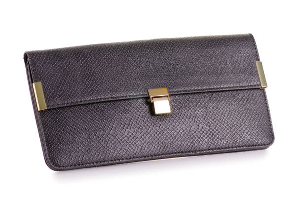 istock Black leather female bag clutch 978411242