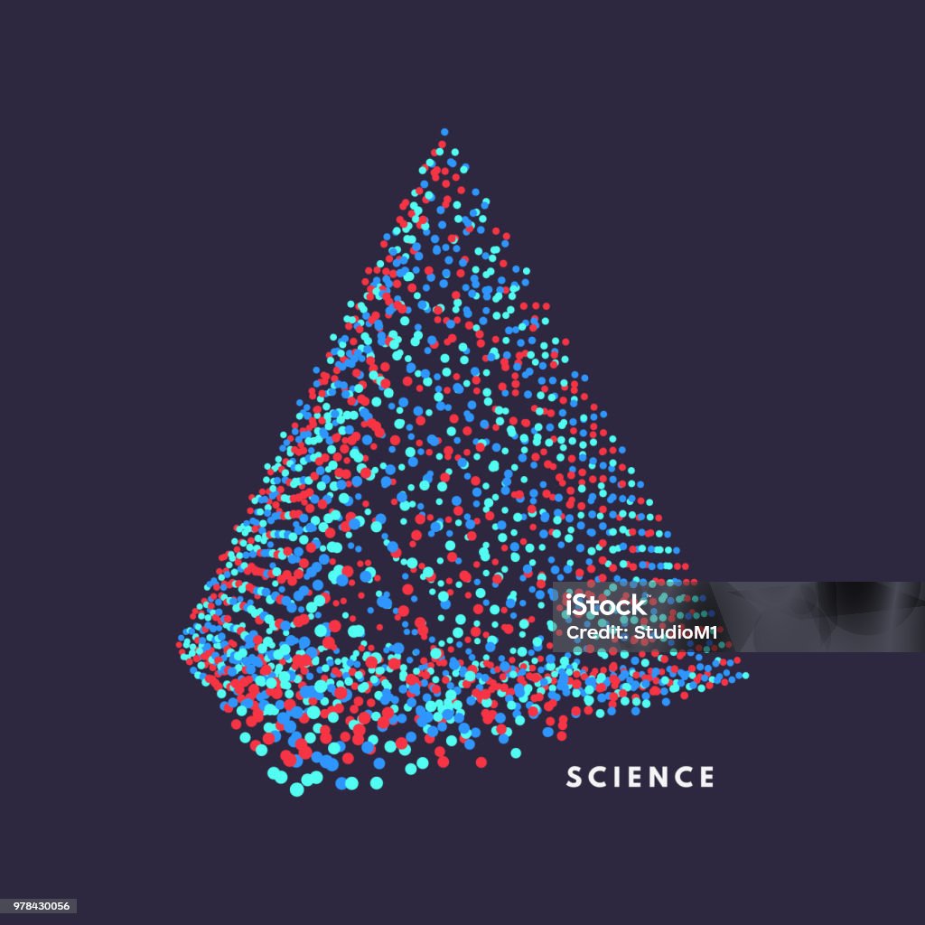 Mol Pyramids Particles Pyramid Object With Dots Molecular Grid 3d Technology Style With ...