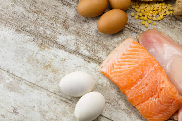 istock Rich Nutrient food of fish chicken and meat protein source for diet 978433770