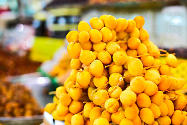 Fresh dates on open air arabian market