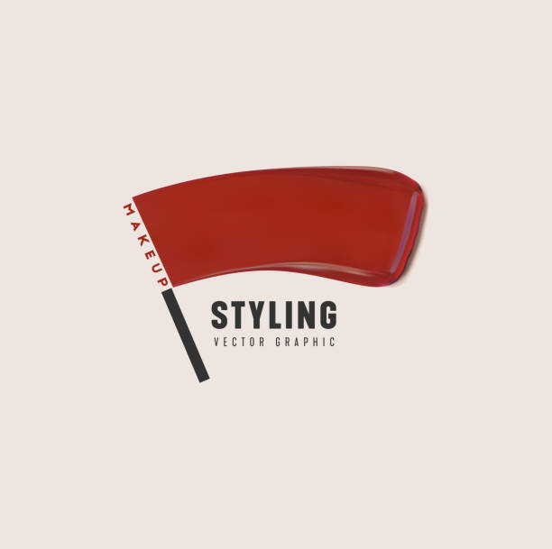 Red Liquid Lipstick Smudge. Makeup smear icon. Red Liquid Lipstick Smudge. Fashion or beauty concept. makeup swipes stock illustrations