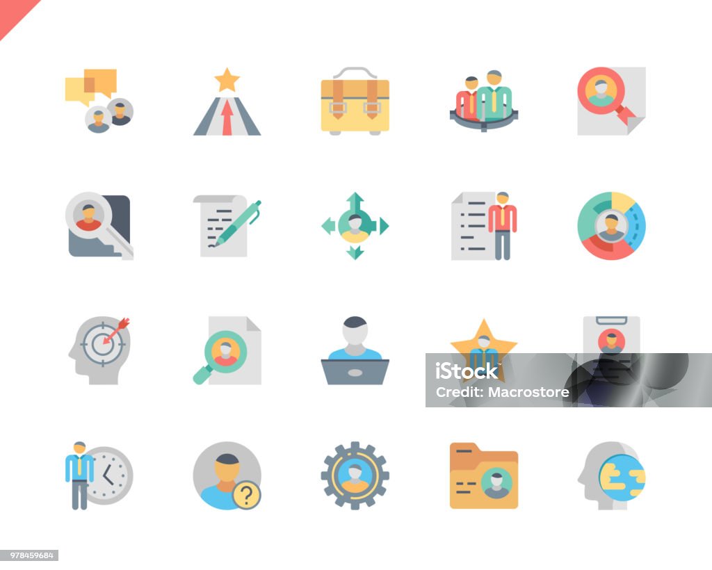 Simple Set Head Hunting Flat Icons for Website and Mobile Apps. Simple Set Head Hunting Flat Icons for Website and Mobile Apps. Contains such Icons as Job, Career, Businessman, Developer, Employment, Resume. 48x48 Pixel Perfect. Vector illustration. Skill stock vector