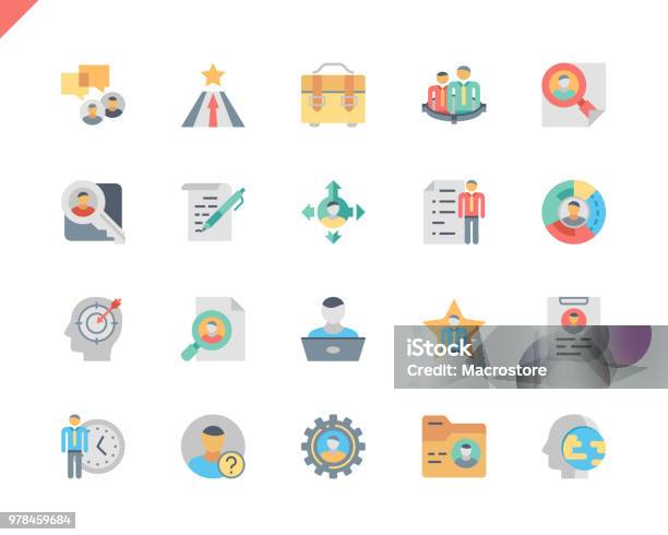 Simple Set Head Hunting Flat Icons For Website And Mobile Apps Stock Illustration - Download Image Now