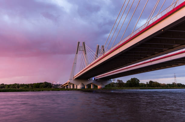 istock Cable stayed bridge, Krakow, Poland, during sunset over Vistula river 978491154