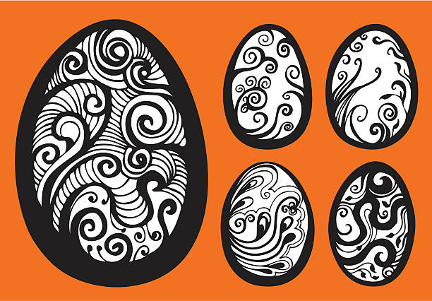 easter eggs vector art illustration