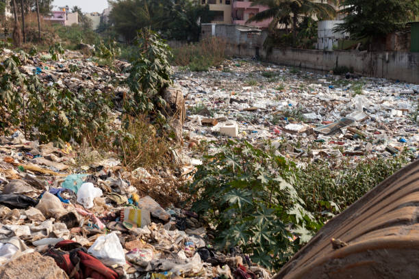 istock Big rubbish dump by the road at living area 978506282