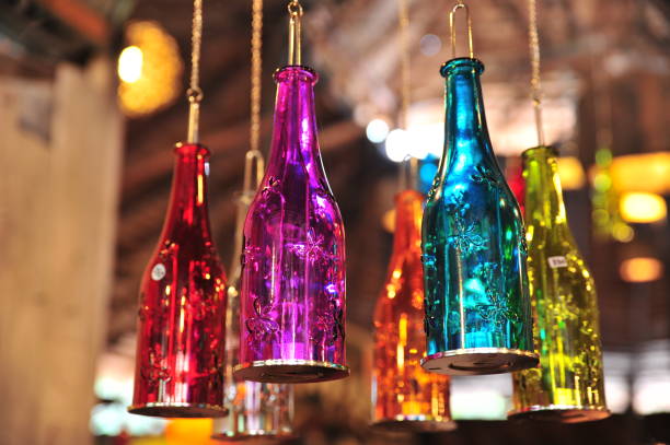 istock Hanging colorful bottles.Used to decorate. 978513768