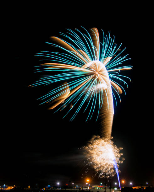 istock Teal and White Fireworks Star Burst with Sparkles 978517246