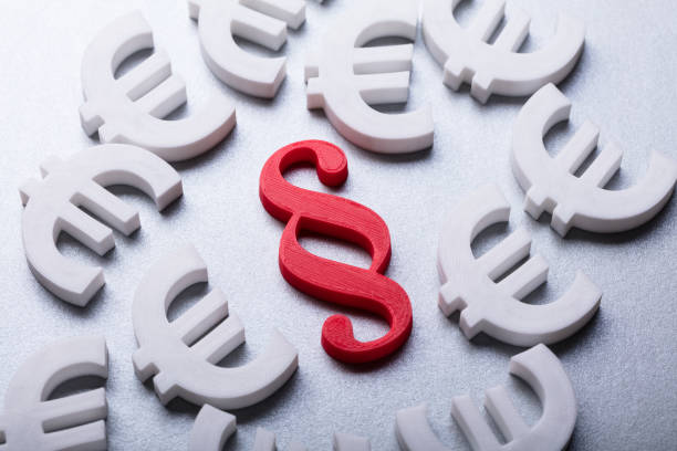 istock Red Paragraph Symbol Surrounded By Euro Currency Signs 978520526